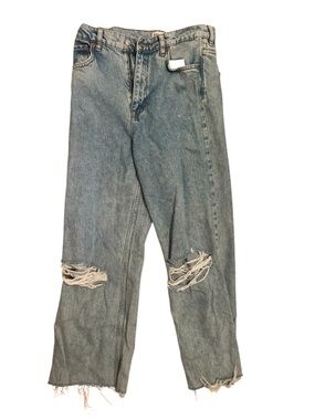 Zara Light Blue Distressed Relaxed Jeans